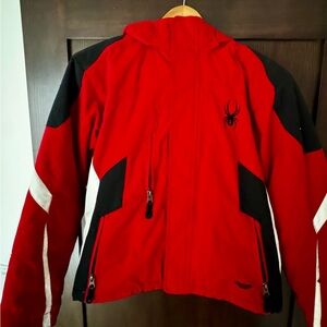 Spyder Ski Red &Black Outdoor Jacket come with Lands’end kid size 10 ski pants